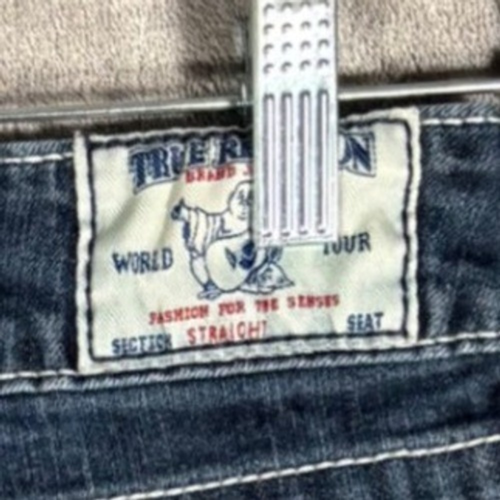 Vintage True Religion Womens Jeans Size 28 Dark Wash USA Rhinestone Embellished - Picture 10 of 16